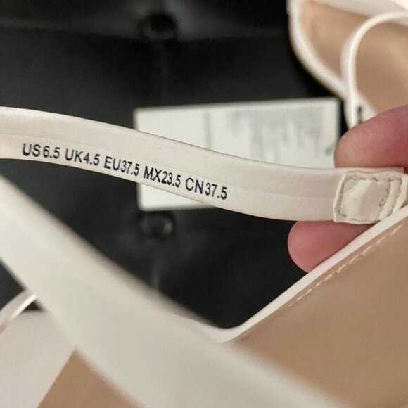 The Drop Avery Square Toe Two Strap High Heeled Sandal White Size 6.5 NEW - Picture 12 of 13